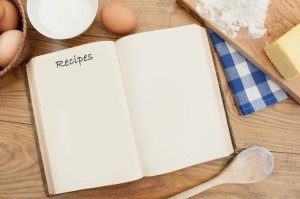 Recipe book and ingredients