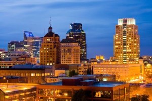 Sacramento skyline at night