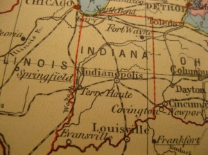 3726630 - vintage map of 1929: indiana, hosier state