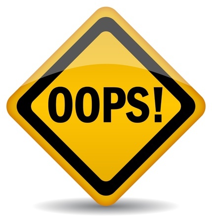 Vector oops sign isolated on white