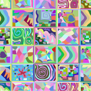 38529942 - abstract seamless pattern consisting of many unusual stories.