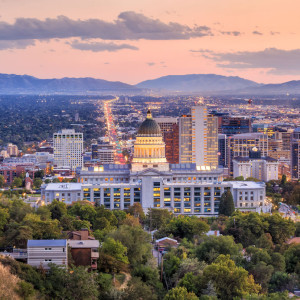 48022628 - salt lake city skyline utah at night