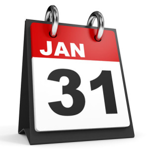 63937198 - january 31. calendar on white background. 3d illustration.