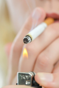 39948535 - blond woman smoking