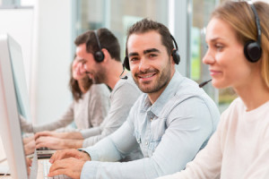 49085786 - view of a young attractive man working in a call center