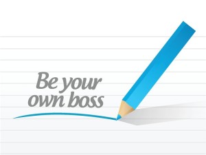 26407284 - be your own boss message illustration design over a white background