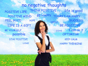 36561454 - positive thinking girl over abstract background.