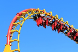 11986492 - rollercoaster ride (against blue sky)