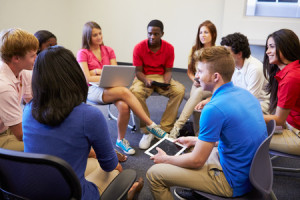 33527052 - high school students taking part in group discussion