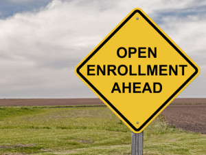 63807011 - caution sign - open enrollment ahead