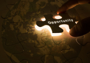 57441063 - opportunity concept with hand opening the  puzzle