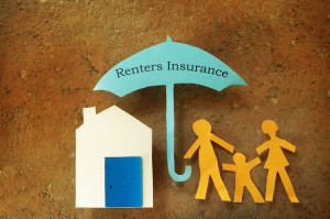 45215422 - paper cutout family with house under renters insurance umbrella
