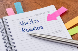 46142469 - daily planner with the entry new years resolutions