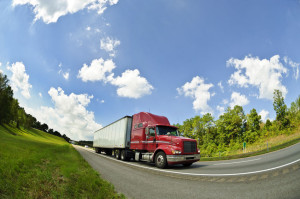 40500887 - big truck on highway under blue skies