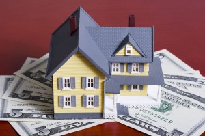 793815 - two-story house with five dollar bills background