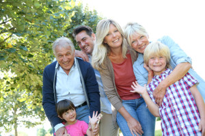 31993041 - happy 3 generation family in grandparents' backyard