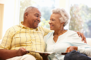 42109203 - senior african american couple reading