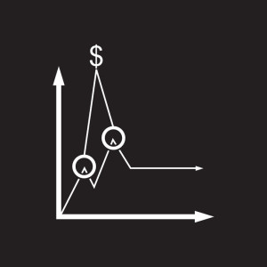 72680404 - flat icon in black and white economic graph