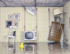 29305288 - ordinary life in the flooded flat. 3d concept