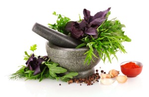 9683977 - spices and mortar isolated on white