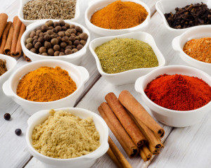 28391560 - spices on a wooden table. selective focus