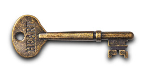 34571471 - old heart key isolated on white background