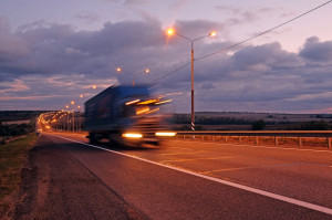 46121960 - truck on a highway in the night