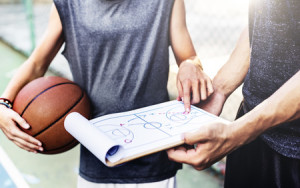 58319056 - basketball player sport game plan tactics concept