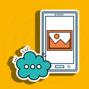 63321925 - cellphone bubble speech cartoon vector illustration eps 10