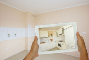 36177507 - planing new kitchen on tablet