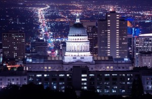 36302623 - utah capitol building in salt lake city. night time panorama.