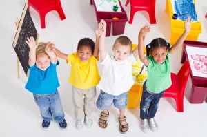 7795726 - overhead of happy preschool kids