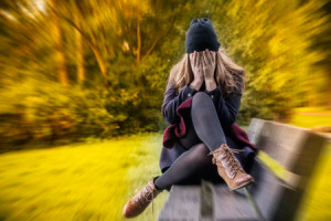 45884272 - depressed female in autumn season