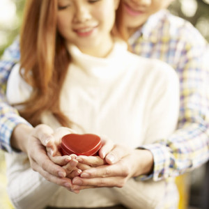 young loving asian couple
