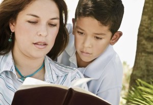 7206700 - mother and son reading a bible