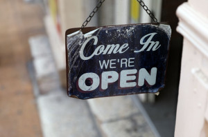 Come in We're OPEN, Metal Tin Sign