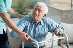 Disabled man in nursing home