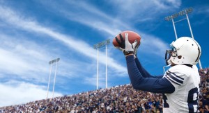 10420492 - football player catching a touchdown pass