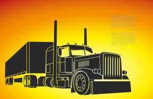 drawing of the truck transporting a load