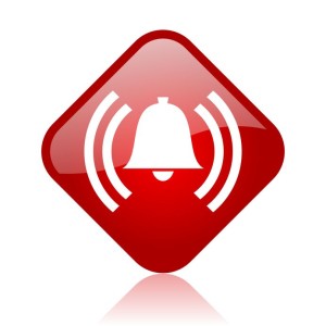 18165864 - alarm red square glossy web icon