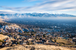 Aerial view of Salt Lake City Utah