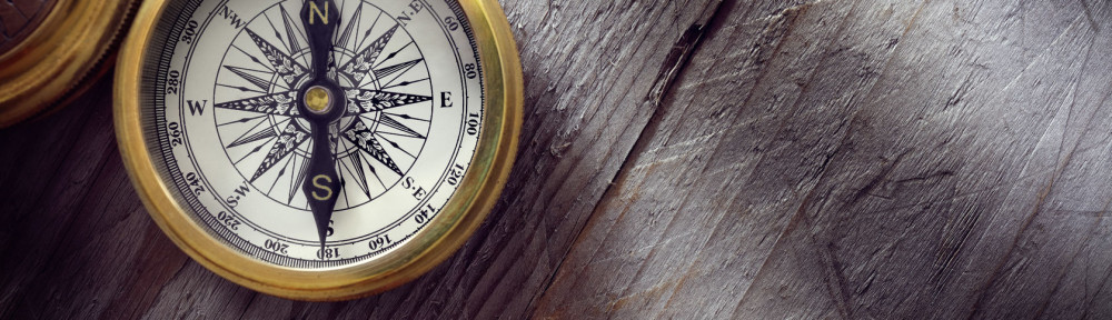 Antique golden compass