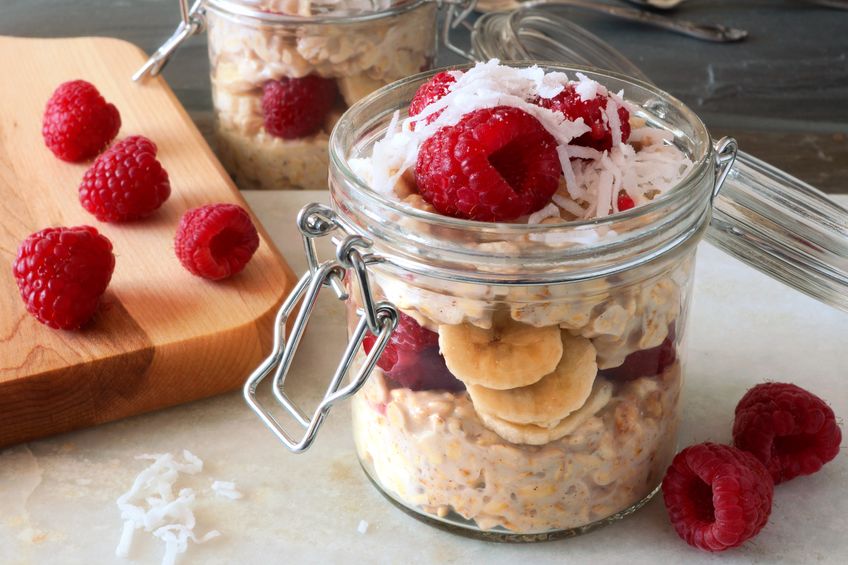 breakfast, granola, oatmeal, fruit