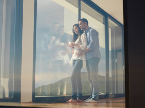 relaxed young couple at home