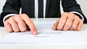 Lawyer explaining terms and conditions