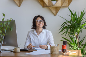 Woman smiling