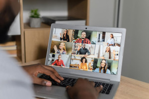 Close-up of a laptop desktop with people profiles