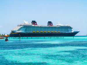 Disney Fantasy docked at Castaway Cay