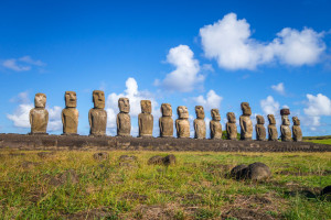 Moais statues, ahu Tongariki, easter island