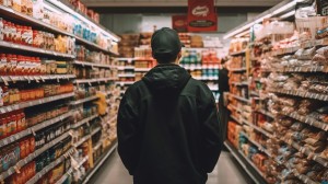 A Man Selecting the Best Produce in the Supermarket. Generative ai